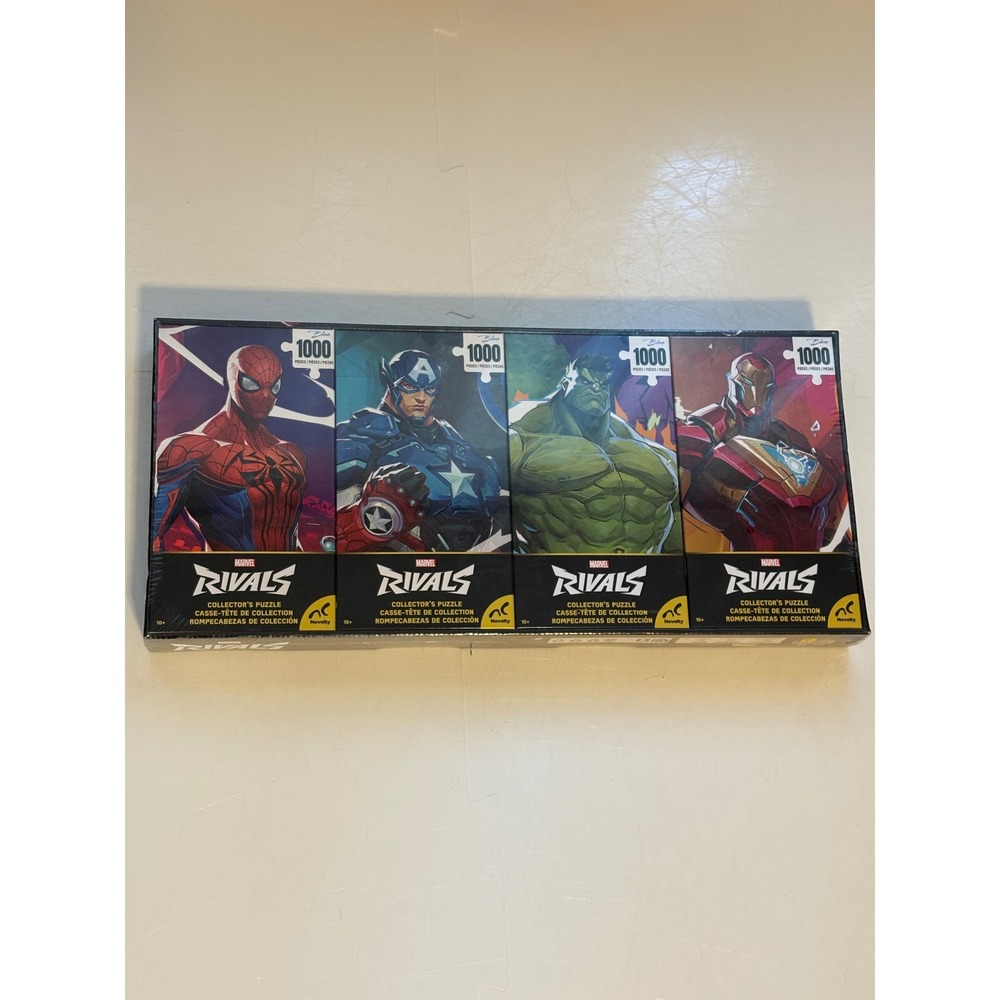 Marvel Rivals 4-Pack 1000 Piece Puzzles Avengers Spider-Man Iron Man Hulk Cap